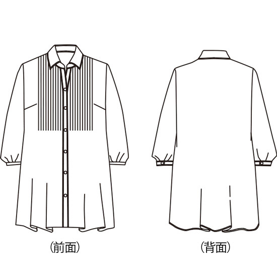 コットンシルクプリントピンタックブラウス