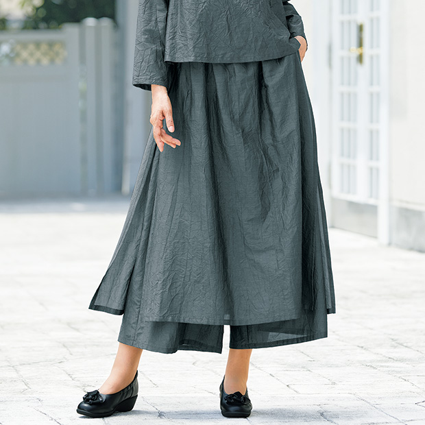 シルク混タバードパンツ
