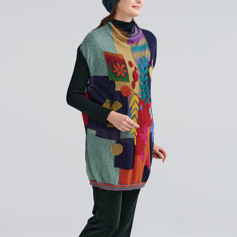 モヘヤ混ジャカードベスト