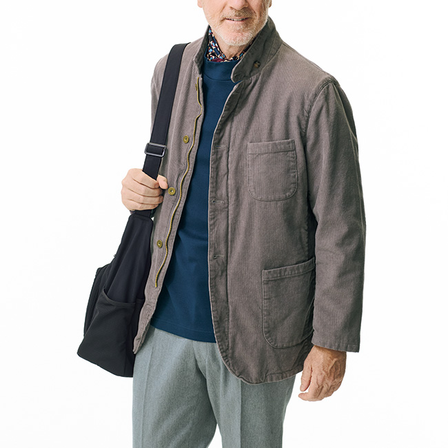 シルケットスムース・ハイネック長袖Tシャツ/2色セット