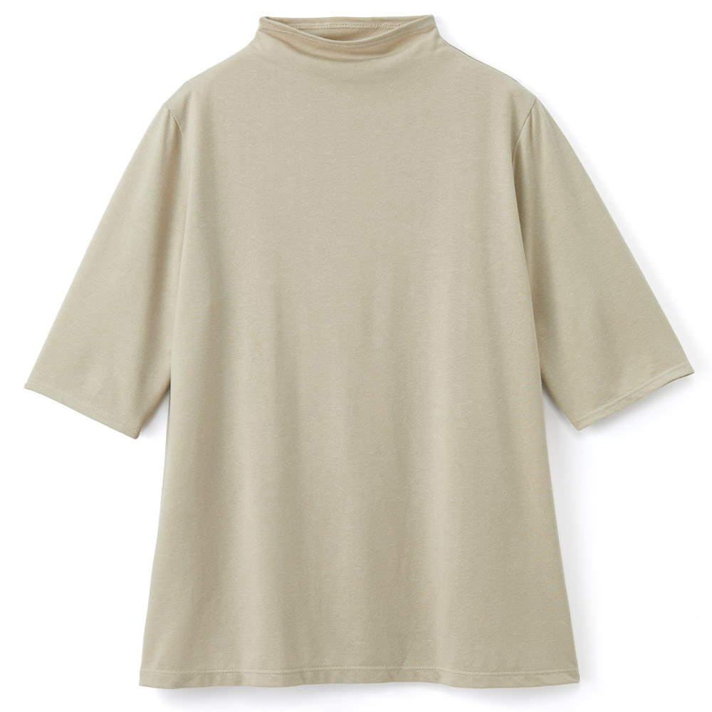 ヘンプ混五分袖UVカットプルオーバー