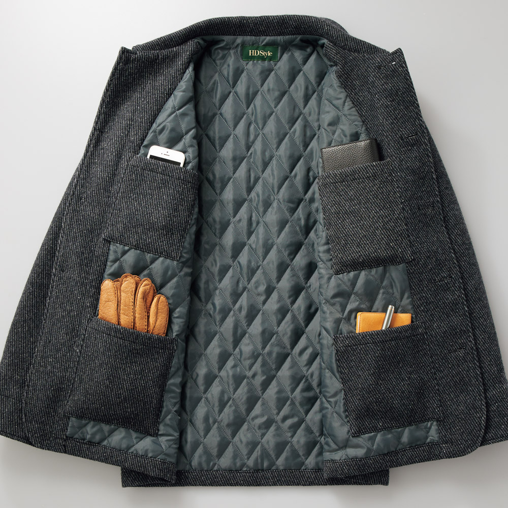 撥水カルゼツイード･8ポケット中わたジャケット