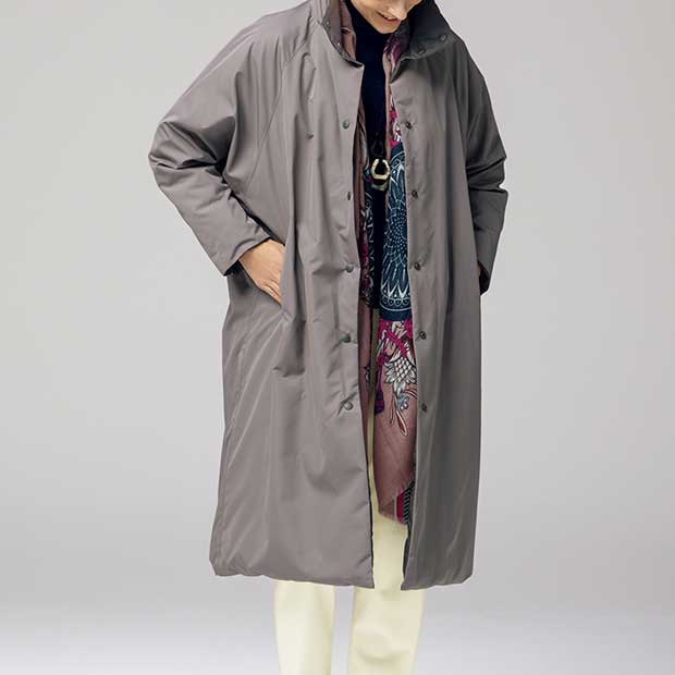 リバーシブルロングダウンコート