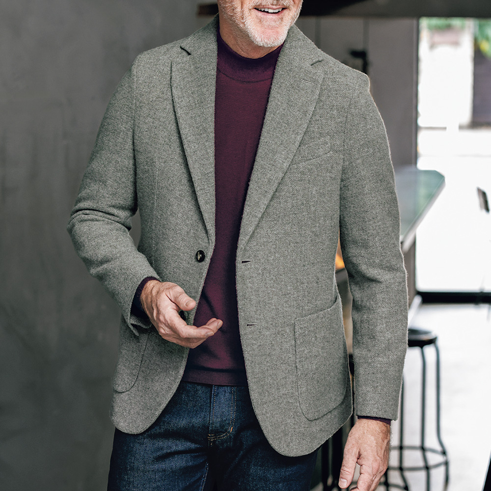 16ゲージ･メリノウールモックネックセーター