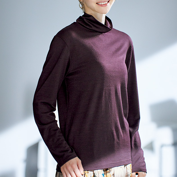 ウォッシャブルウールハイネックプルオーバー