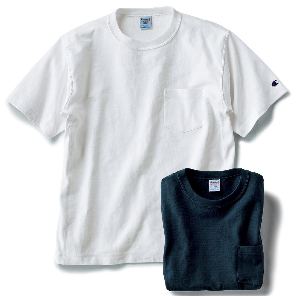 リバースウィーブ･半袖ポケットTシャツ／2色セット