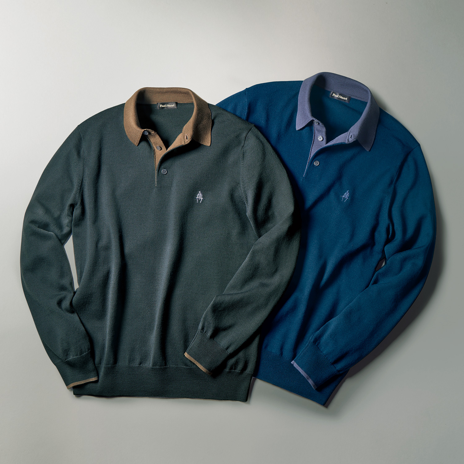 ポール スチュアート エクストラファインウール ニットポロシャツ ライトアップオンラインストア