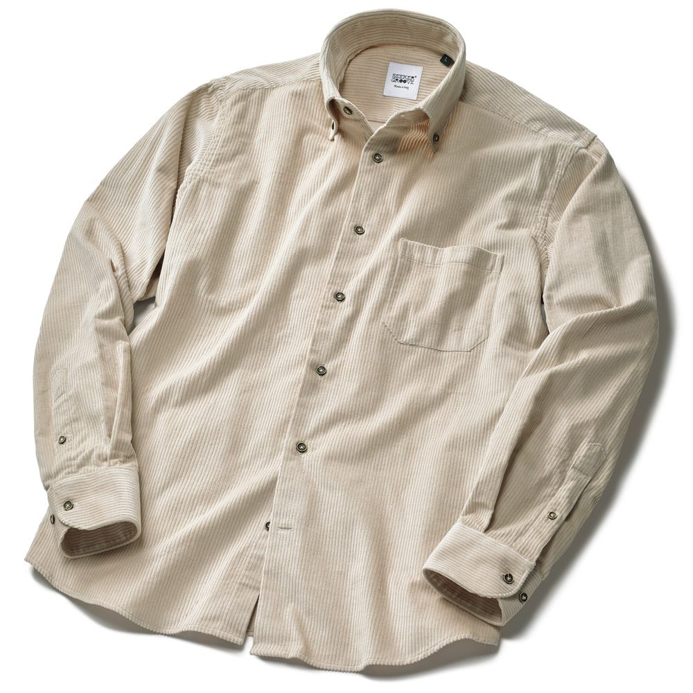 イタリア製･太畝コーデュロイB.D.シャツ
