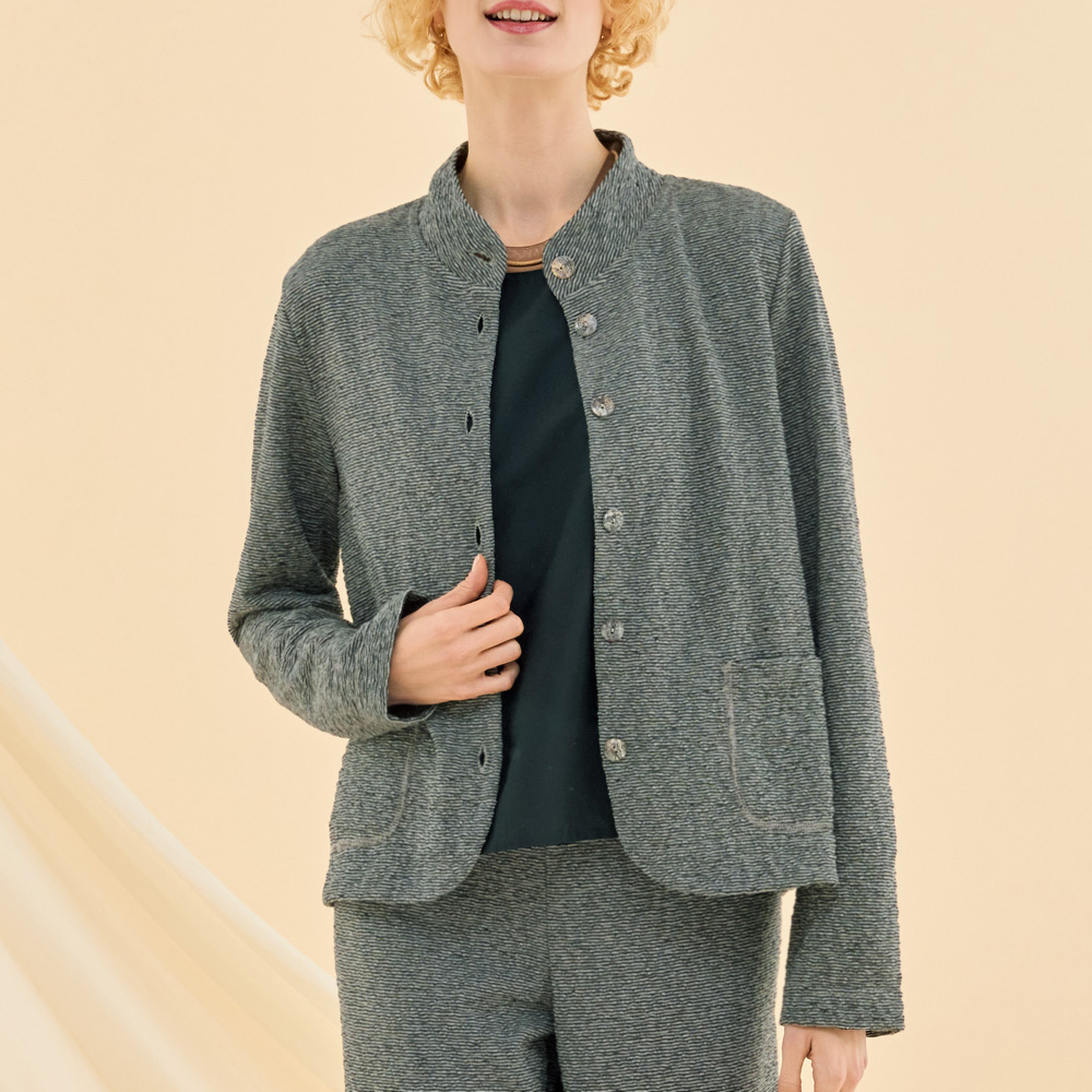 ソフトニットスタンドカラージャケット/当社限定モデル