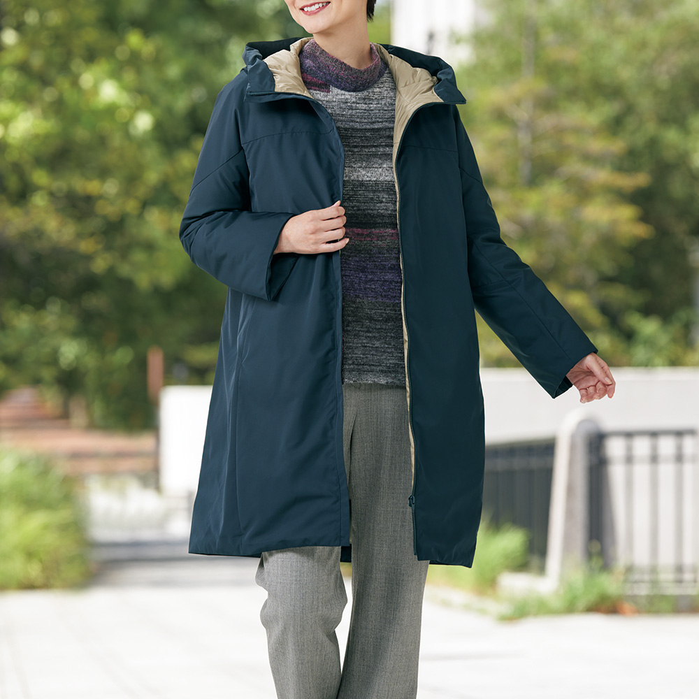 フーデッドダウンコート