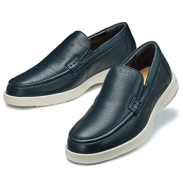 鹿革の軽量ウォーキングスリップオン