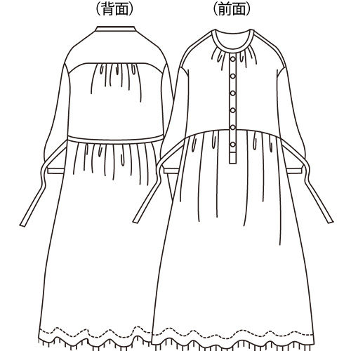 ボタニカルプリントワンピース