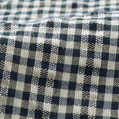 コットンサッカーギンガムチェックフリルブラウス