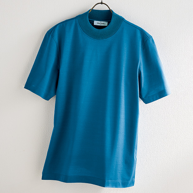 マーセライズドコットン･モックネックTシャツ