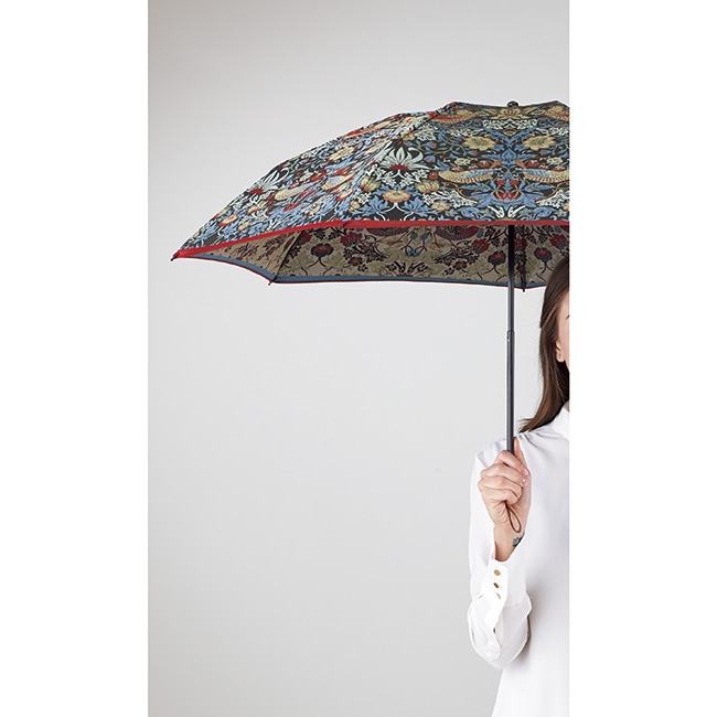 ジャカード織の晴雨兼用折りたたみ傘／いちご泥棒