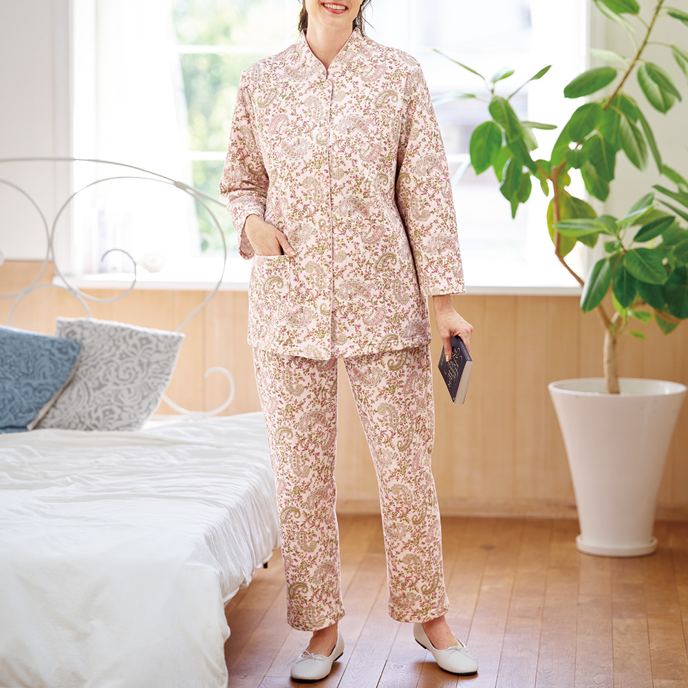 中わた入りペイズリー柄パジャマ