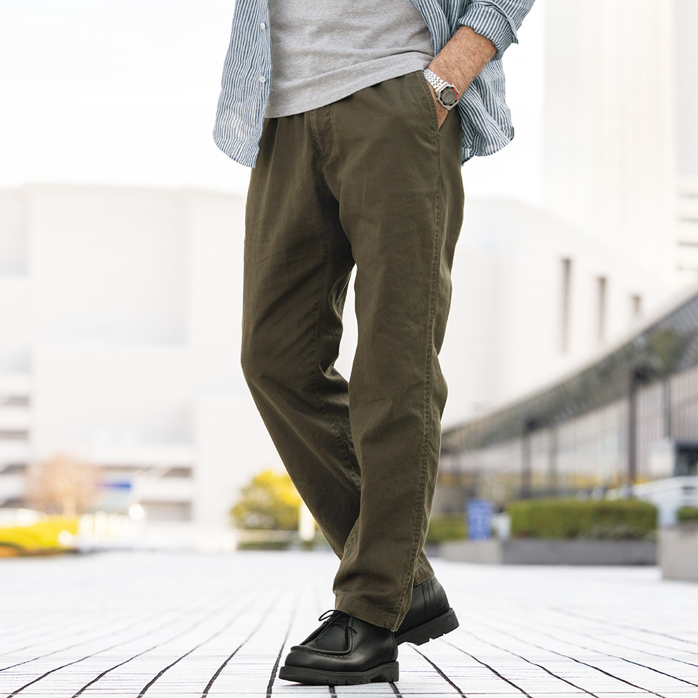 リネンコットン･ミリタリーイージーパンツ