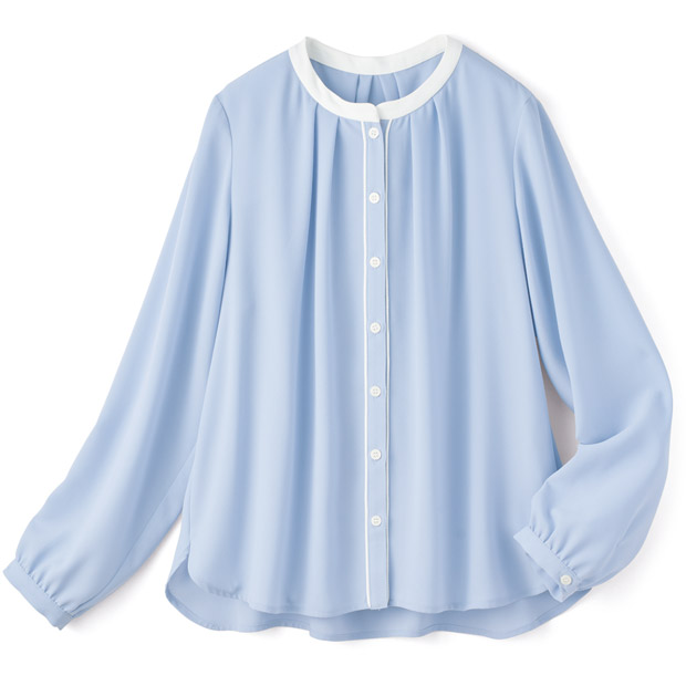 バイカラー･バンドカラーブラウス