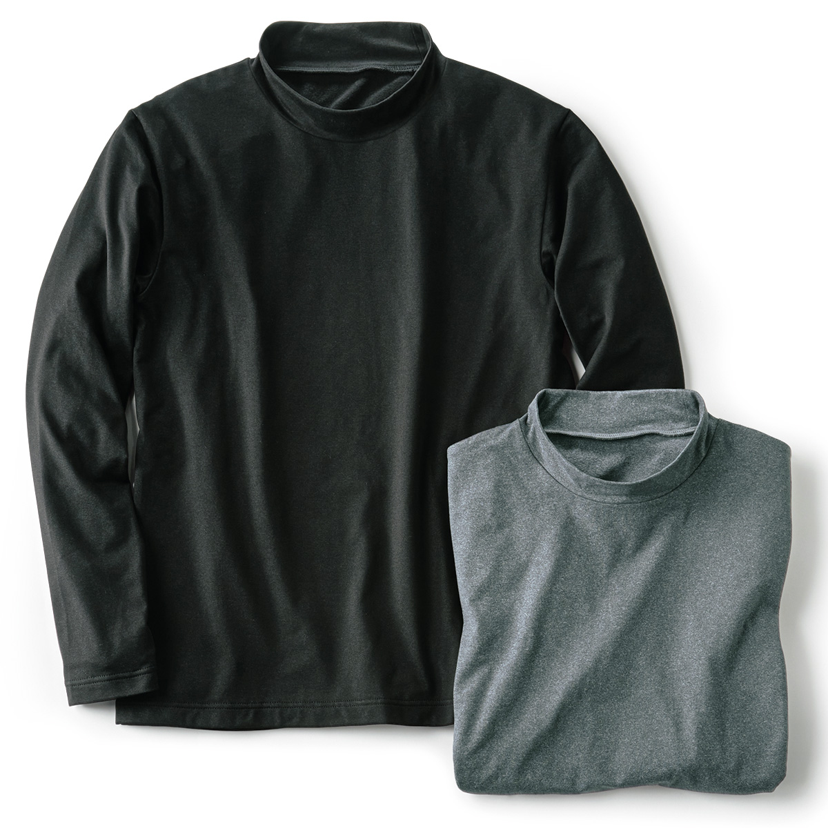 吸汗速乾･モックネックTシャツ／2色セット