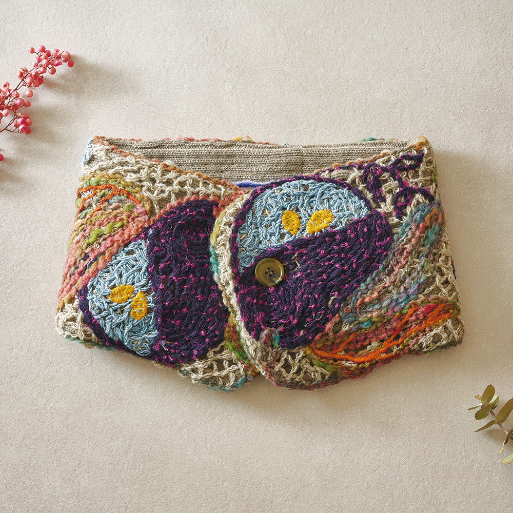 洋なし柄コード刺しゅうミニストール