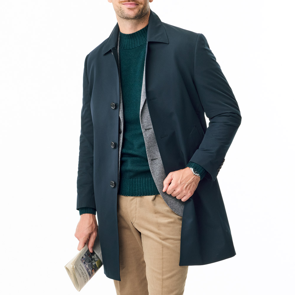 10ゲージ製品染めメリノウールモックネックセーター