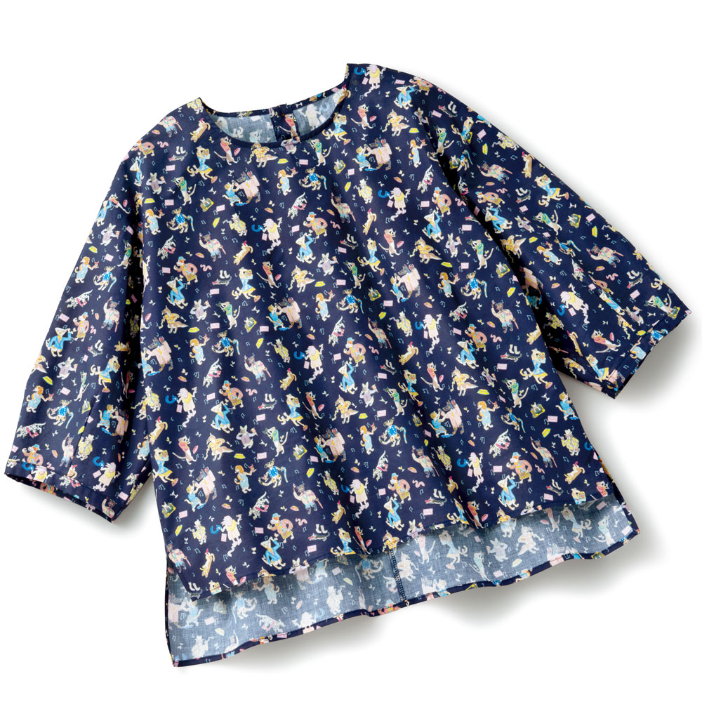 リバティプリントブラウス