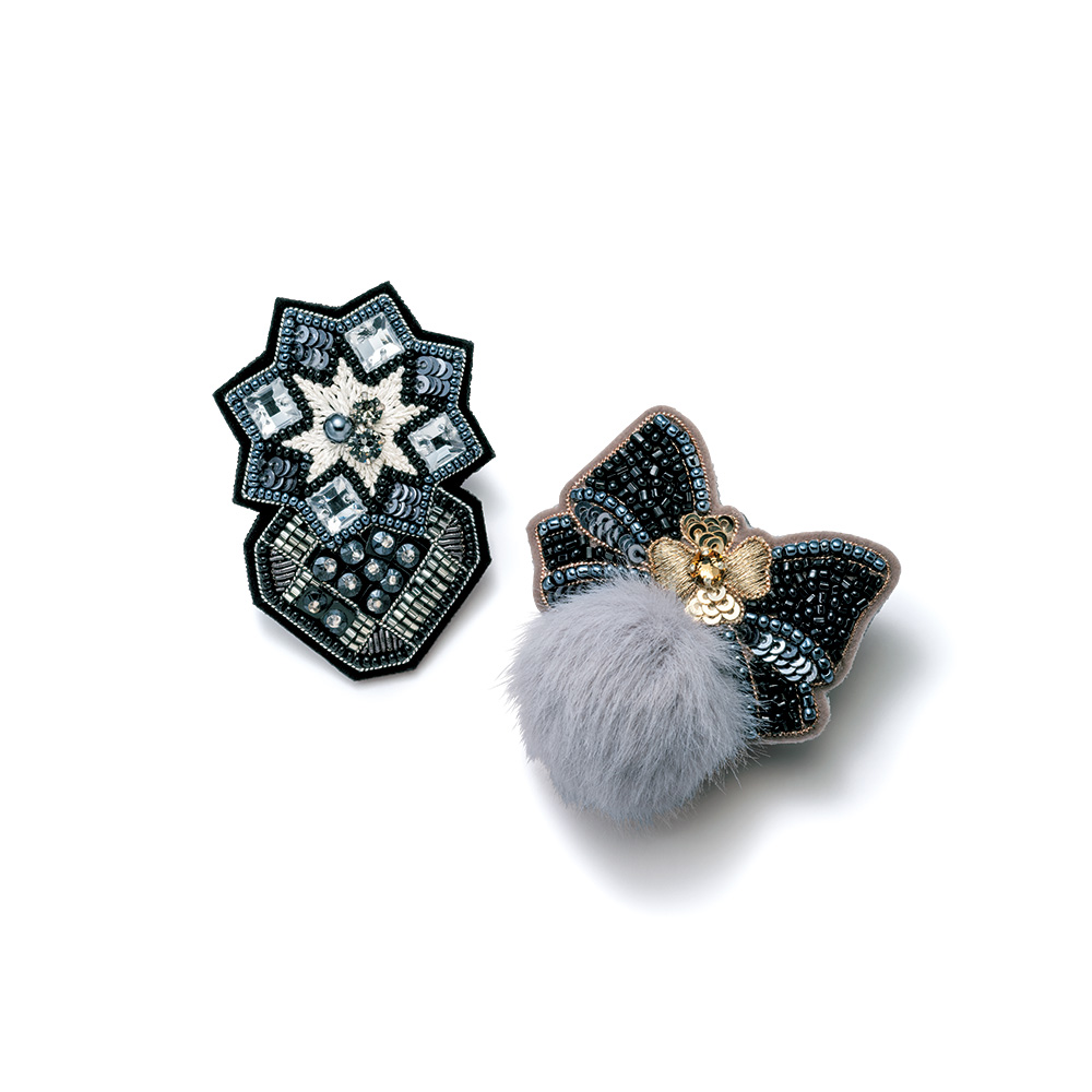 ふわふわリボン&キラキラデコ/ブローチセット