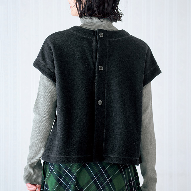 フレンチスリーブ･ウール混縮じゅうベスト