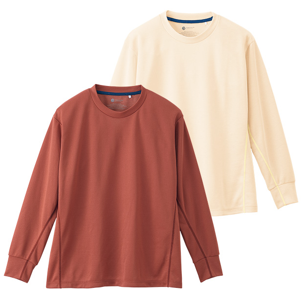 ブレスサーモインナークルーネックシャツ／2色セット