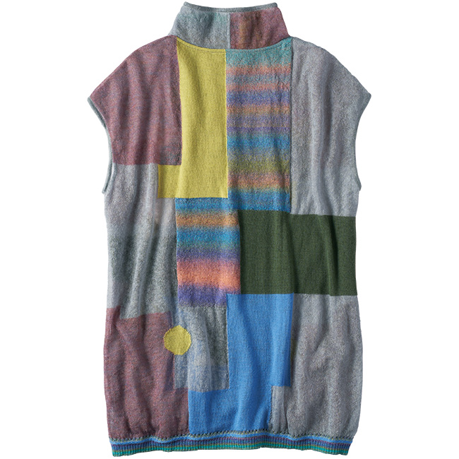 モヘヤ混ジャカードベスト