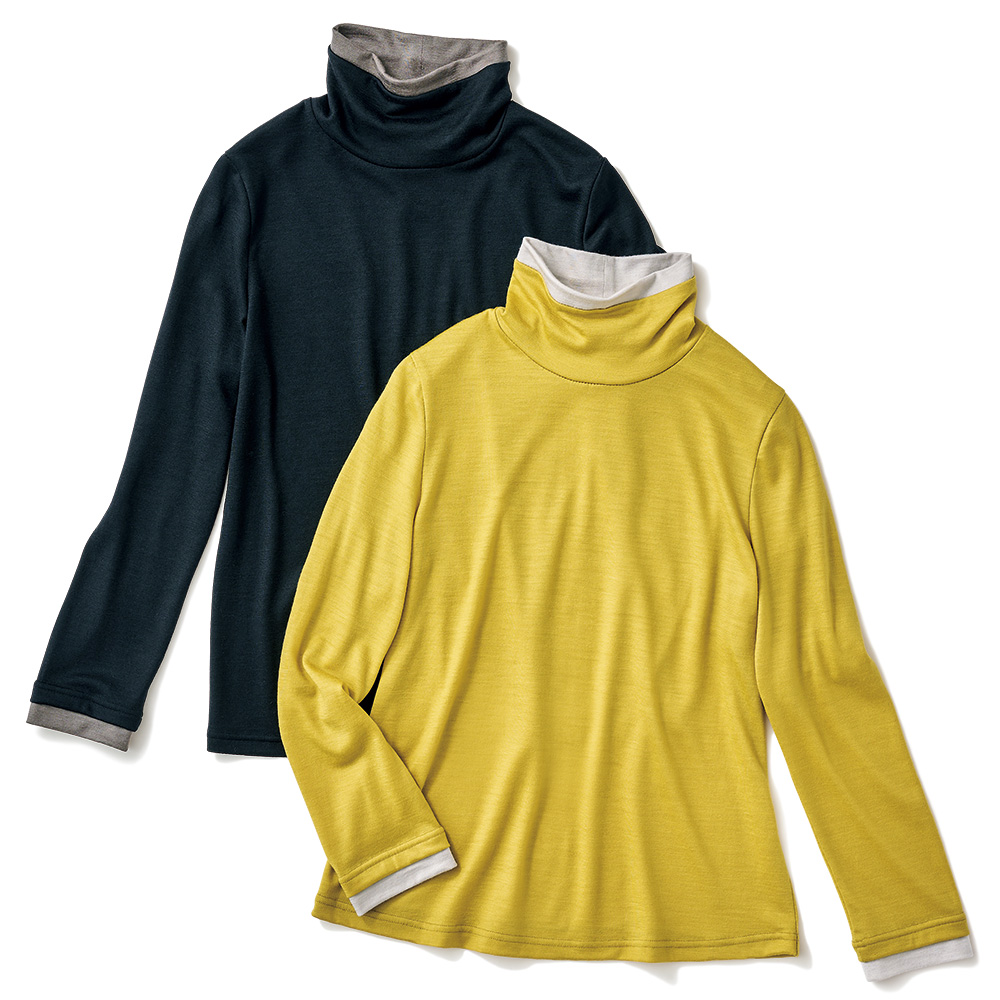 ウール配色プルオーバー