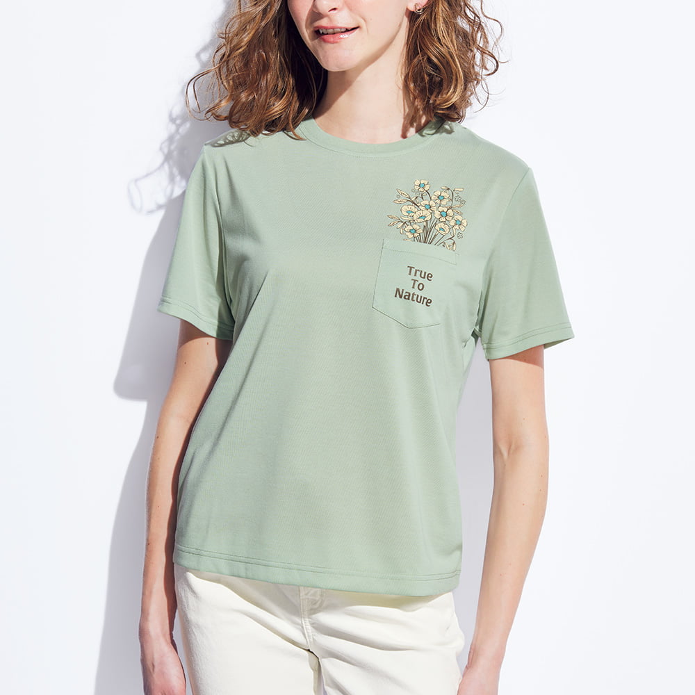 吸汗速乾ポケットブーケTシャツ／2色セット