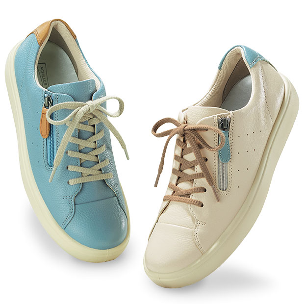 ファスナー使いレザースニーカー