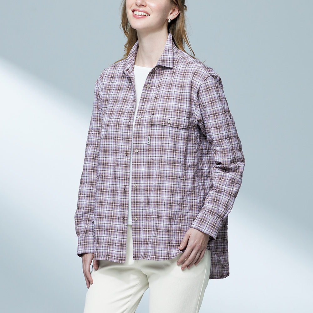 遮熱素材のチェックシャツ