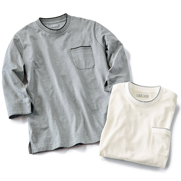 七分袖コットンTシャツ／2色セット