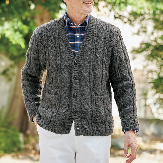 紳士用／Vネックカーディガン