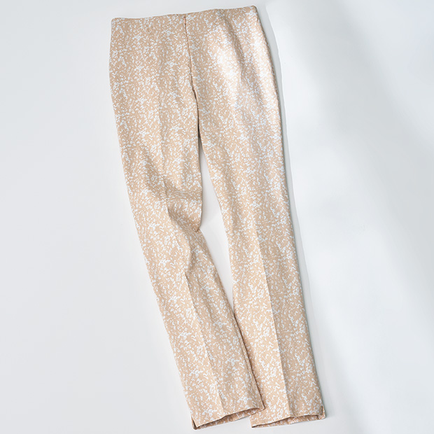 コットン混ジャカードストレッチパンツ