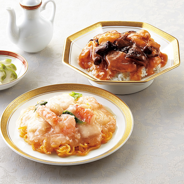 海と山の特製中華餡かけ
