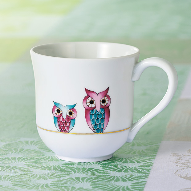 マグカップ／ミミズクの親子