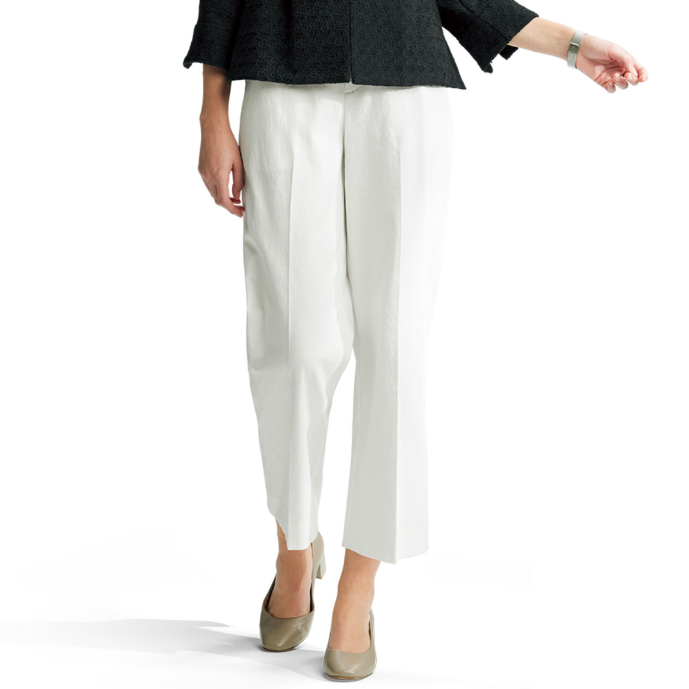 綿麻混ストレートパンツ