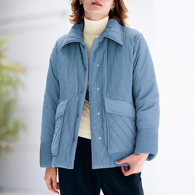 リンクルナイロンキルトジャケット