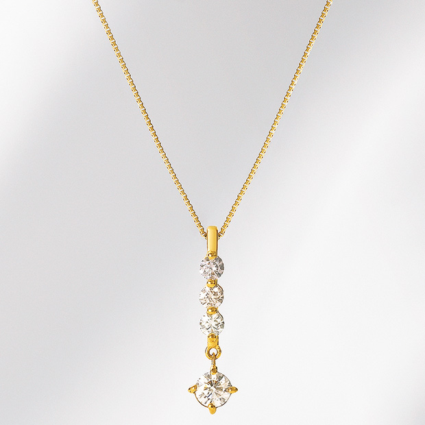 K18 H＆Cダイヤモンド計0.40ct ゴールドネックレス