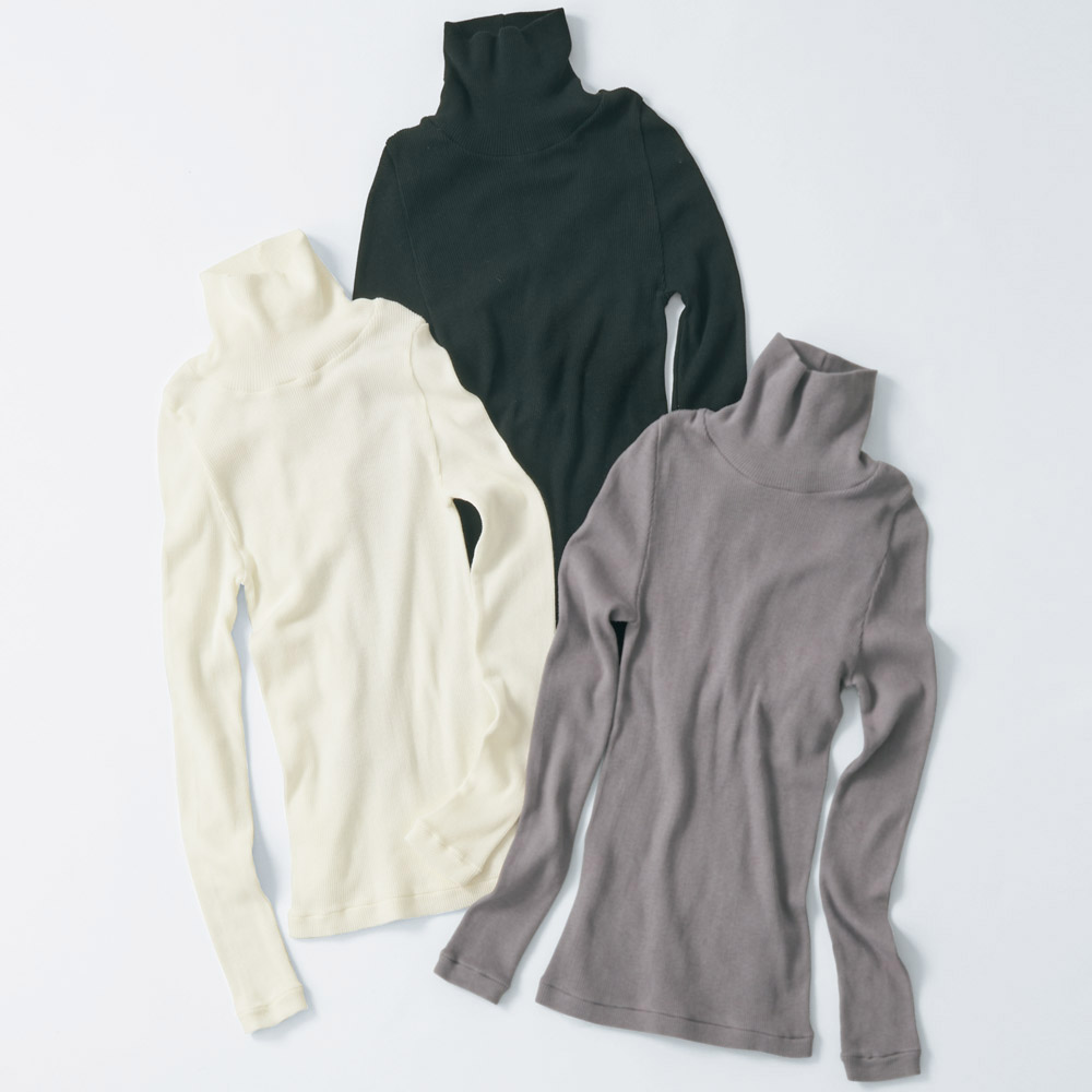 コットンシルクタートルネックプルオーバー／当社限定