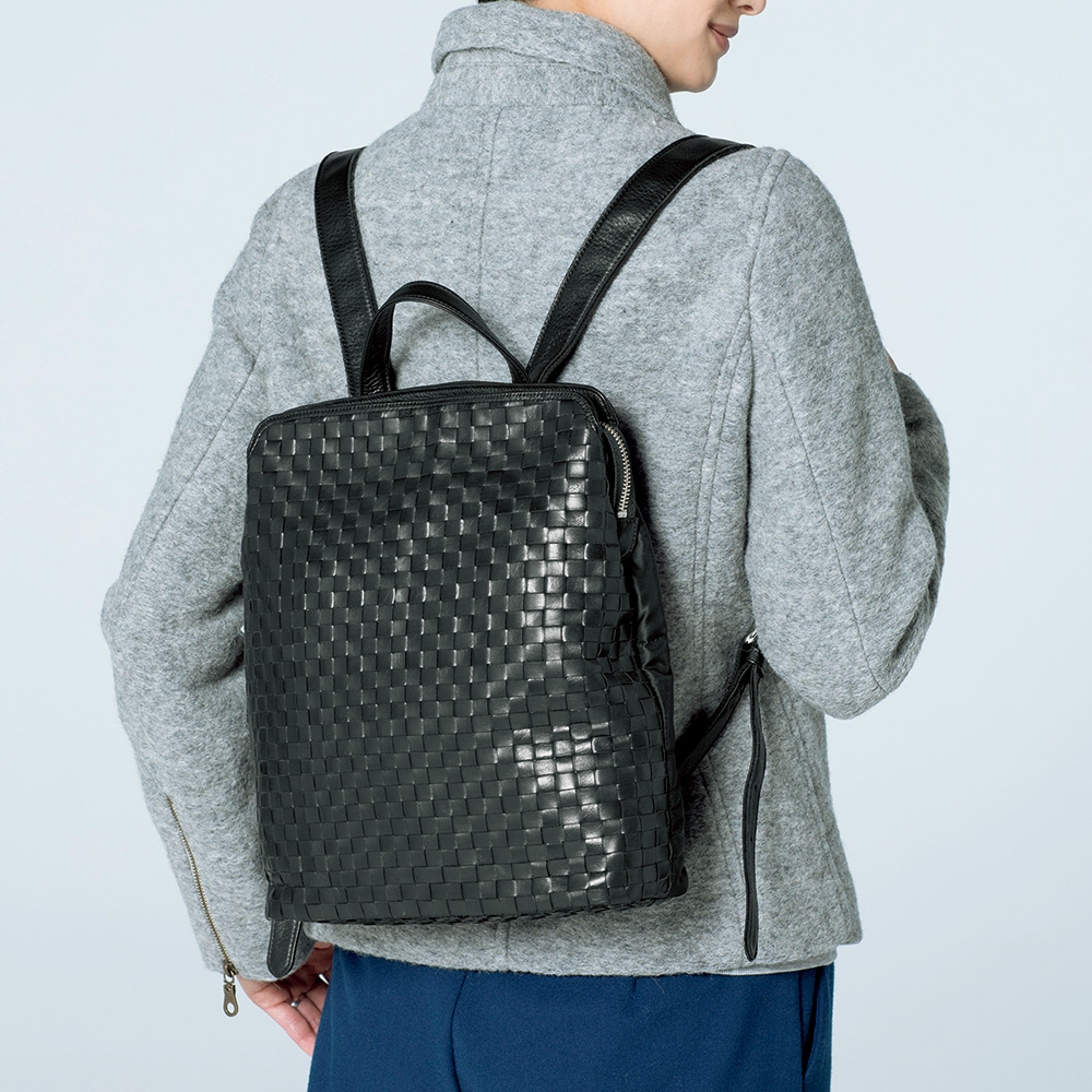 ポニー革メッシュのリュック