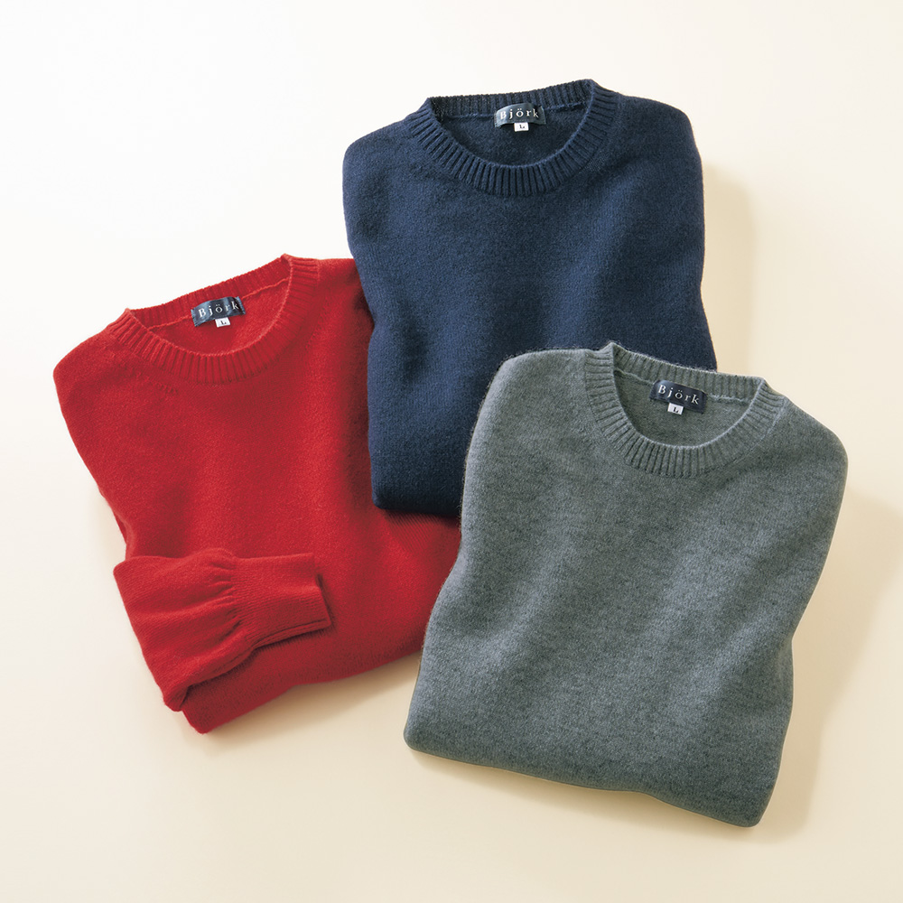 カシミヤクルーネックプルオーバー