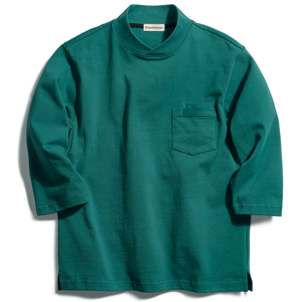 厚手の米綿七分袖Tシャツ