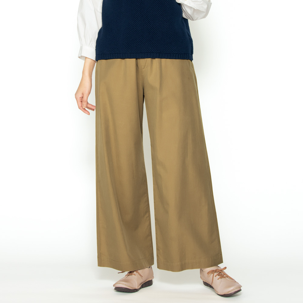 コットン混ワイドパンツ