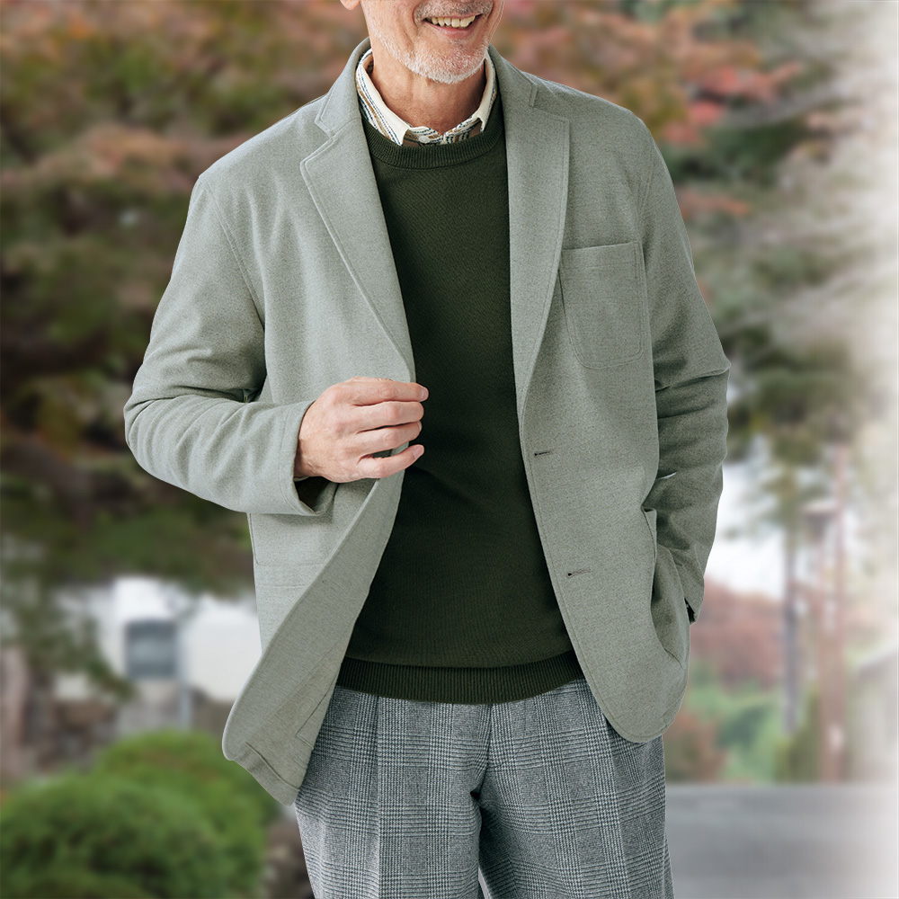 ウールライク両面起毛･柔らかジャケット