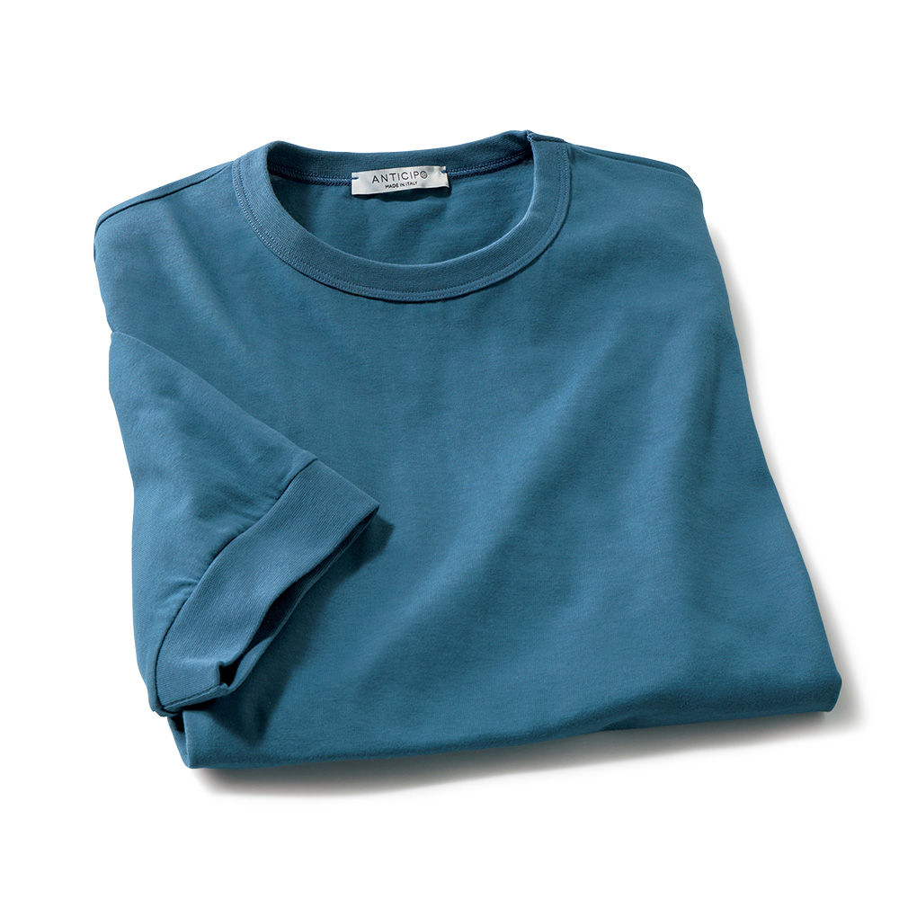 イタリア製コットンクルーネックTシャツ