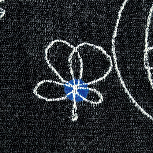 プリントコットンチュールボトルネックプルオーバー